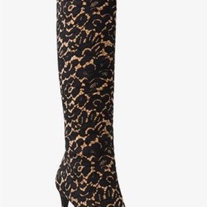 MICHAEL KORS COLLECTION Vesey Floral Lace and Suede Boots